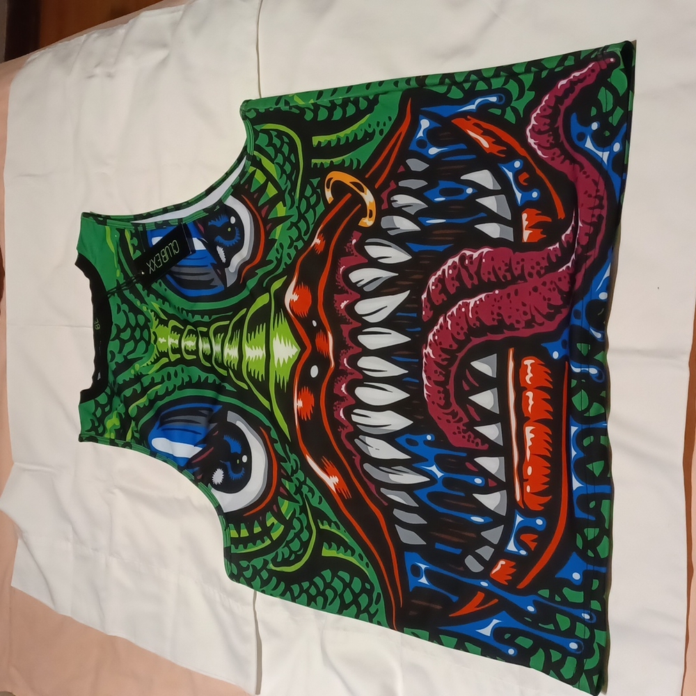 Club Exx New With Tags Alien UV reactive Tank Dress Crew Neck Relaxed Fit Size S